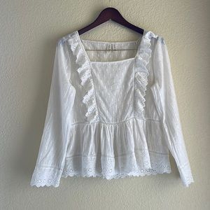 Meadow Rue by Anthropologie white blouse